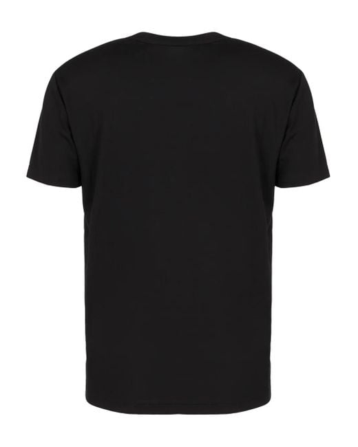 EA7 Black T-Shirt With Logo Patch for men