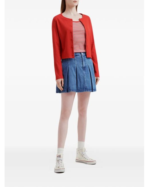Chocoolate Blue Pleated Mini Skirt