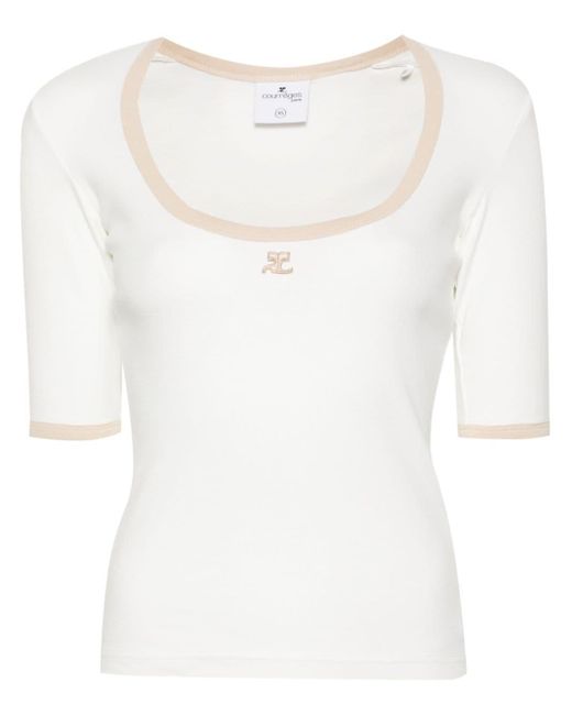 T-Shirt Holistic Contrast di Courreges in White