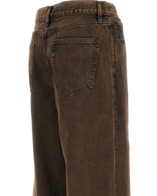 FRAME Brown Five-Pocket Wide-Leg Jeans