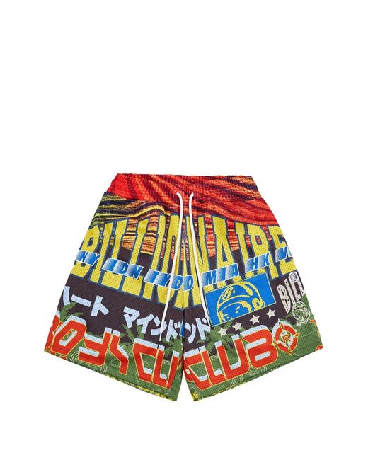 BBCICECREAM Red Compass Graphic-Print Shorts for men
