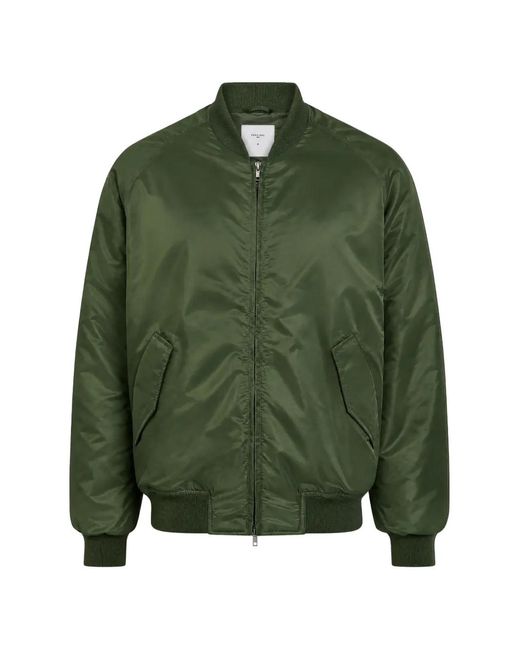 Percival Green Raglan-Sleeve Bomber Jacket for men