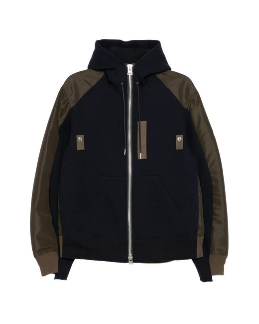 Sacai Black Sponge Hooded Jacket for men