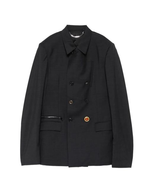 Martine Rose Black Double-Breasted Zip-Up Jacket for men