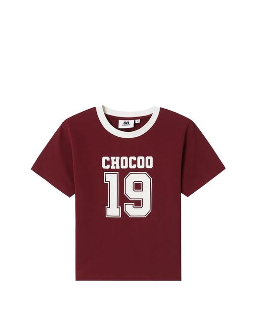 Chocoolate Red T-Shirt Ringer À Motif