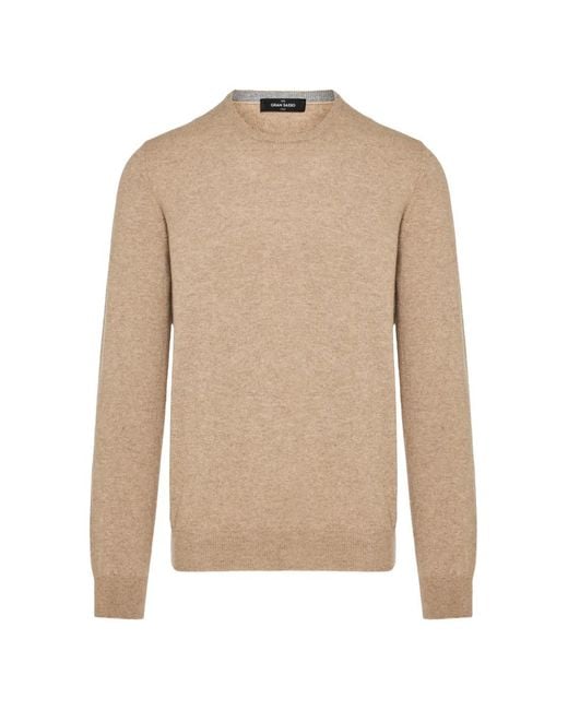 Gran Sasso Natural Crew-Neck Long-Sleeve Sweater for men