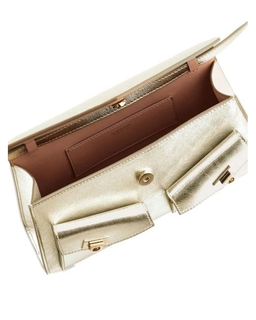 Ferragamo マルチポケット クラッチバッグ Natural