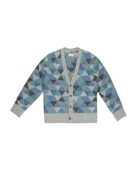 Aimé Leon Dore Blue Wool Cardigan for men