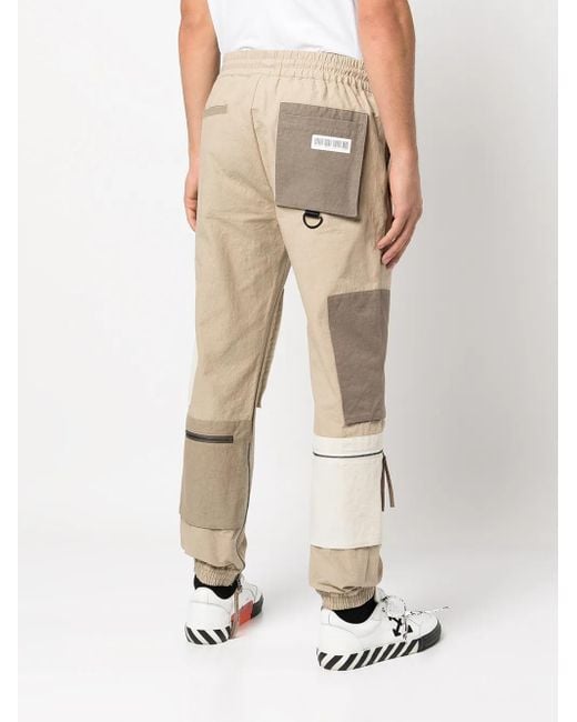 Mostly Heard Rarely Seen Natural Patchwork Zip-Pocket Trousers for men