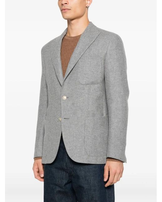 Eleventy Gray Single-Breasted Blazer for men