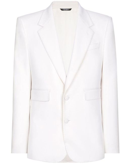 Blazer en laine à simple boutonnage Dolce & Gabbana pour homme en coloris White