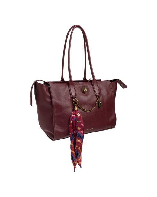Kurt Geiger Purple Sloane Shopper Leather Tote Bag
