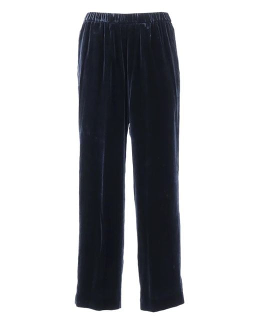 Aspesi Velvet Cropped Trousers in het Black