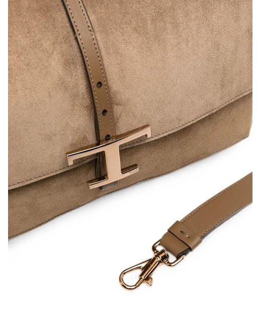 Tod's Brown T Timeless Shoulder Bag