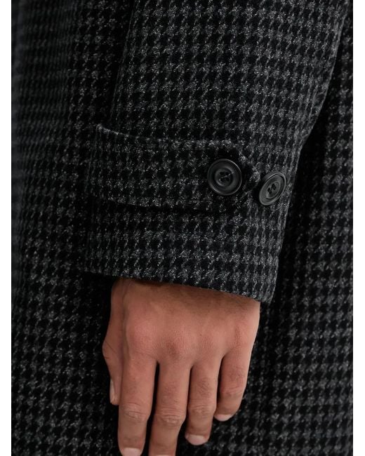 Abrigo con motivo pied de poule HUGO de hombre de color Black