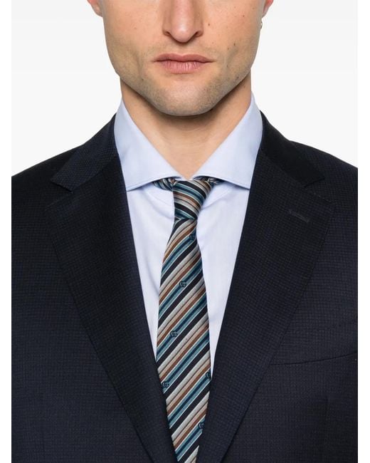 Canali Blue Patterned-Jacquard Suit for men
