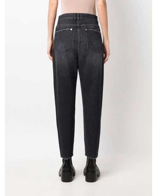 Balmain Blue Low-Rise Boyfriend Jeans