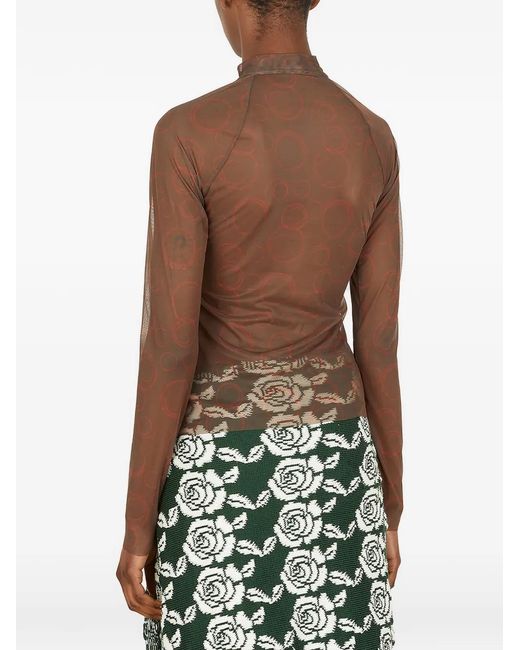 Louise Lyngh Bjerregaard Green Mock-Neck Top