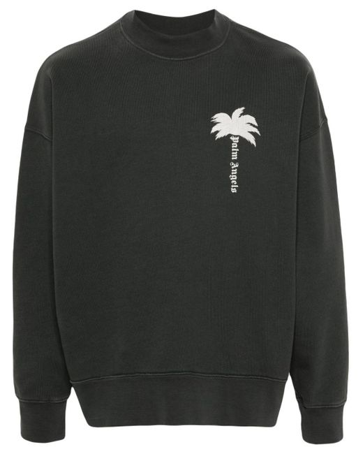 Palm Angels Black The Palm-Print Sweatshirt for men