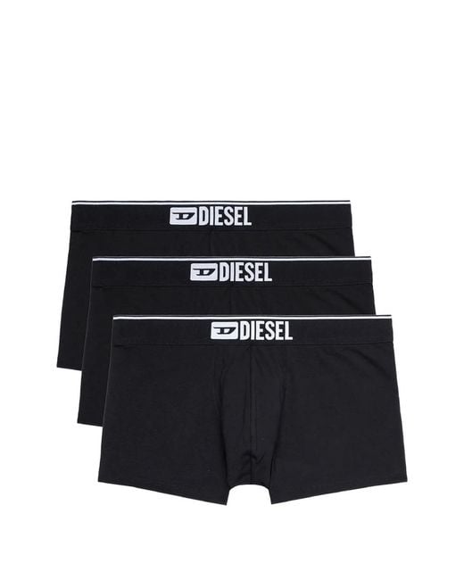 DIESEL Black Umbx-Damien Logo-Detail Boxers (Set Of Three) for men