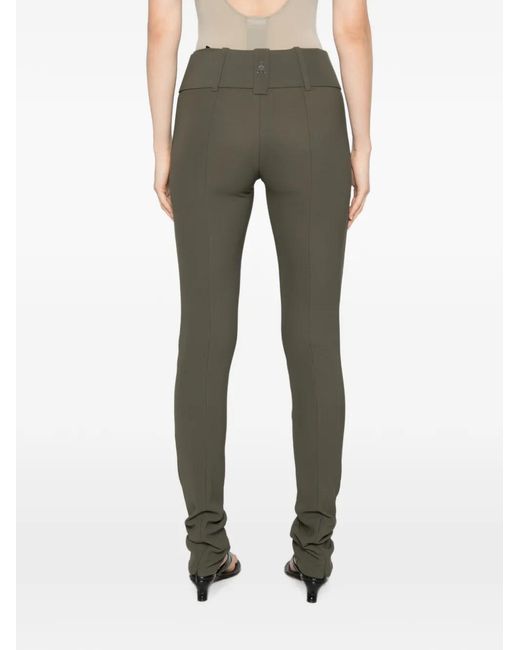 Patrizia Pepe Green Belted Slim-Fit Trousers