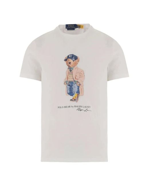 Polo Ralph Lauren White Polo Bear T-Shirt for men