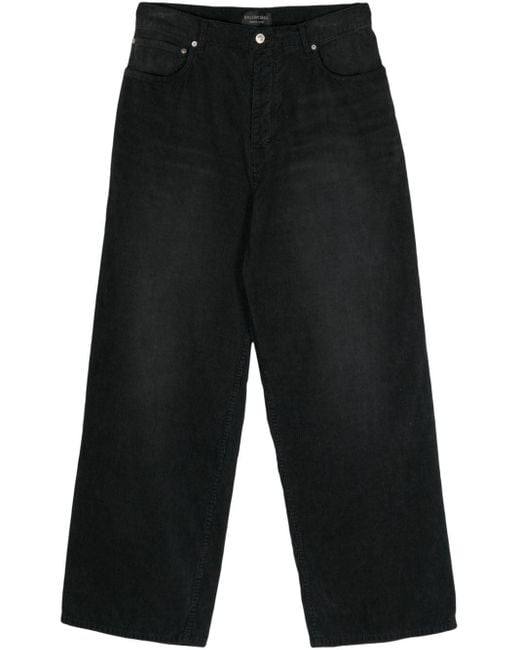 Balenciaga Black Mid-rise Wide-leg Trousers for men