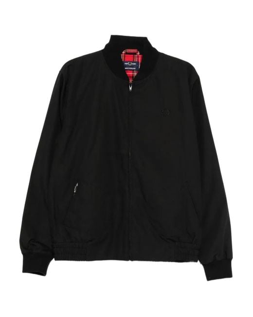 メンズ Fred Perry ロゴ ジャケット Black