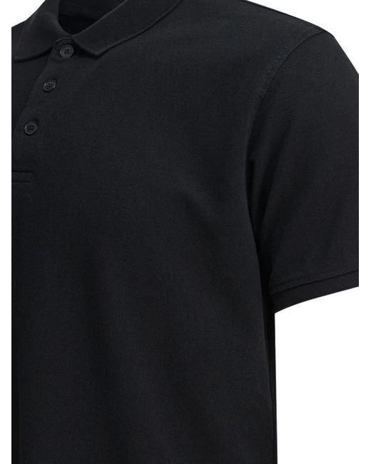 Altum Black Short-Sleeve Buttoned Polo Shirt for men