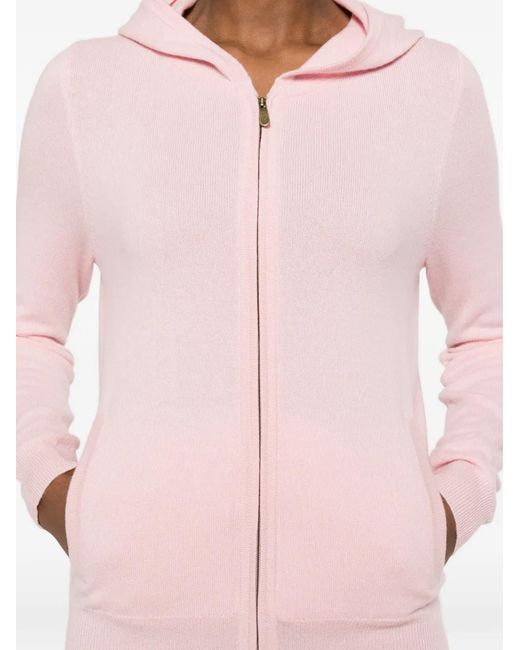 Bompard Pink Zip Hooded Hoodies