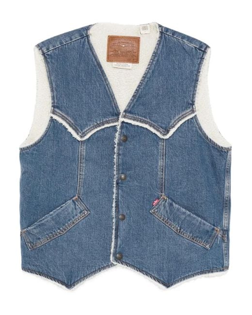 Levi's Blue Denim Vest With Repreve Lining for men