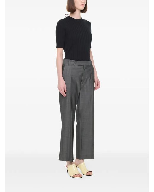 Plan C Black Pleated Trousers
