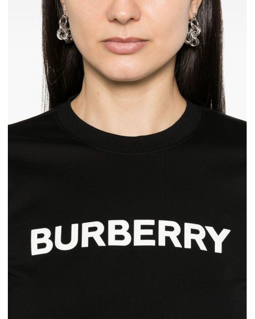 Camiseta con logo estampado Burberry de color Black