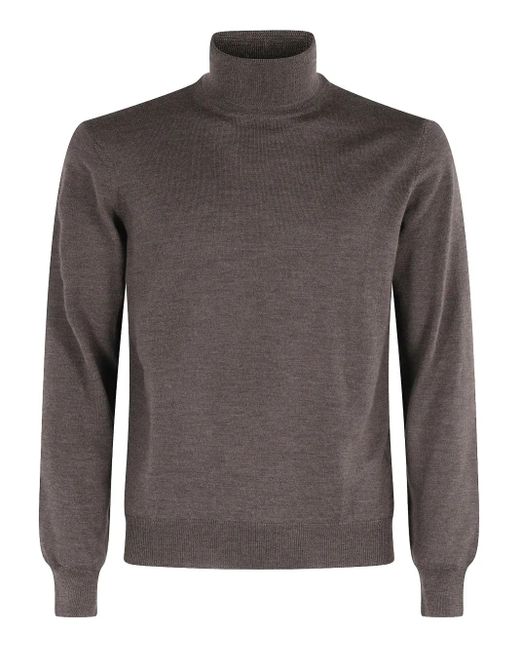 Tagliatore Gray Turtleneck Wool Sweater for men
