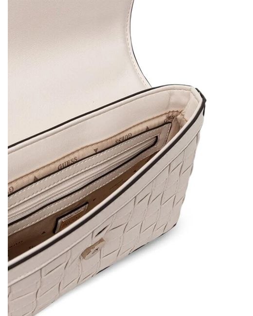 Guess Natural Woven Chain Satchel