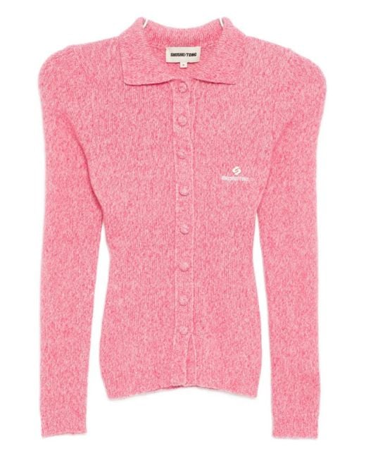 Cardigan Aderente di ShuShu/Tong in Pink