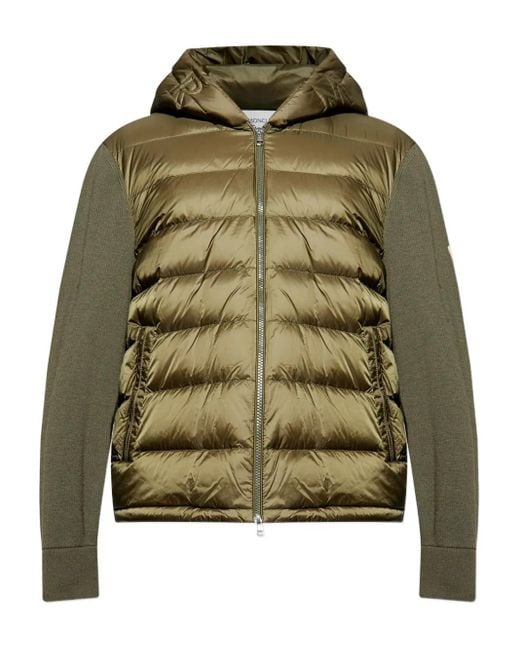Moncler Green Padded Hooded Cardigan for men