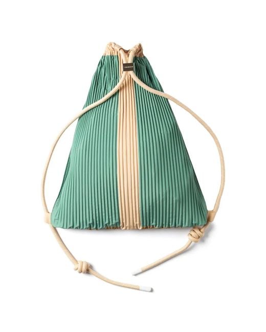 MULTITUDES BAGS Green Gae Pleated Backpack