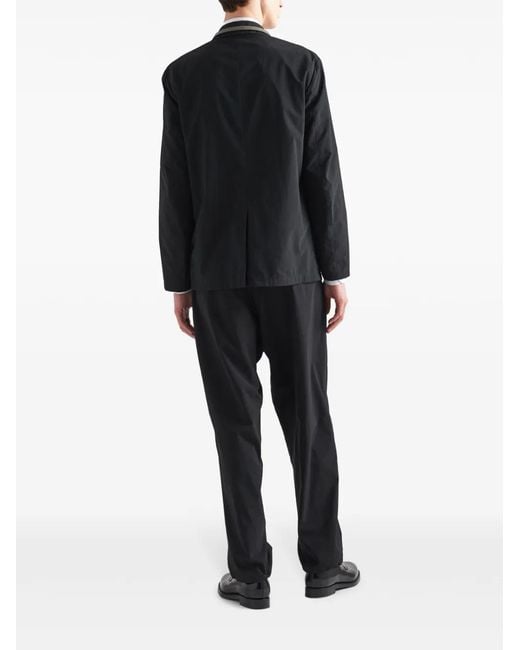 Prada Black Notched-Lapels Single-Breasted Blazer for men