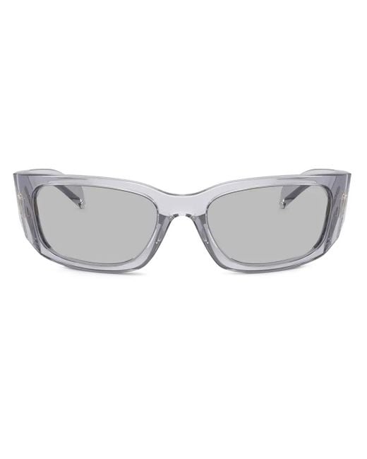 Prada Gray Transparent Rectangle Sunglasses