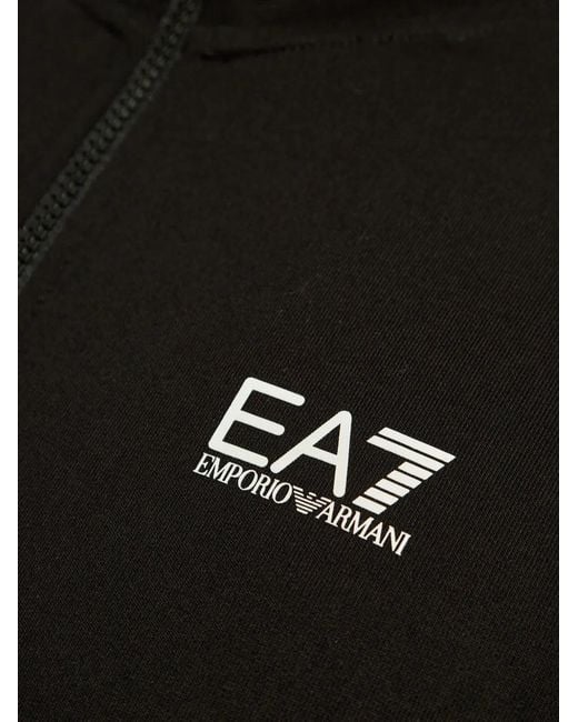 EA7 Black Zip-Up Sweatshirt for men