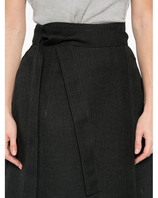 Sofie D'Hoore Black Wrap Checked Skirt