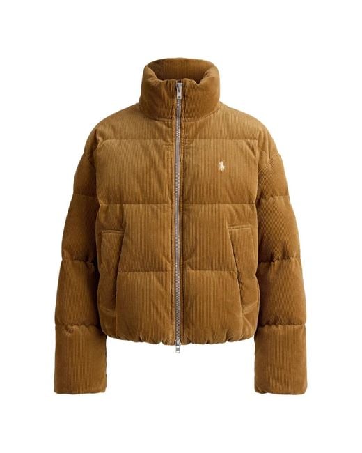 Polo Ralph Lauren Brown Corduroy-Effect Quilted Jacket