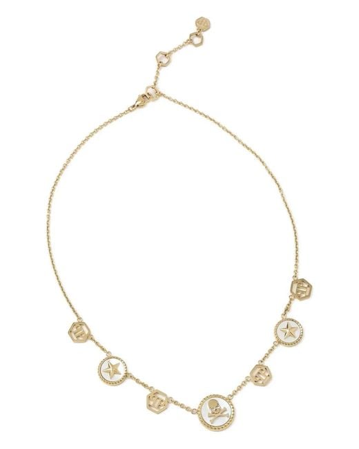 Philipp Plein Metallic Skull-Star Necklace