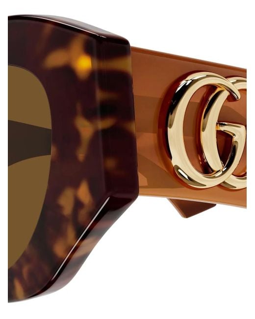 Gucci Brown Geometric Logo Sunglasses