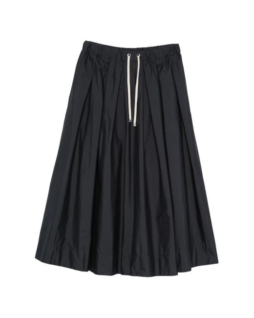 Max Mara Black Cotton Midi Skirt