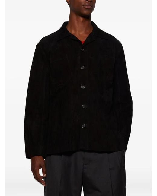 Bode Black Surchemise À Poches Poitrine for men