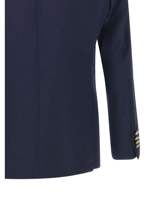 Barba Napoli Wollen Blazer in het Blue voor heren