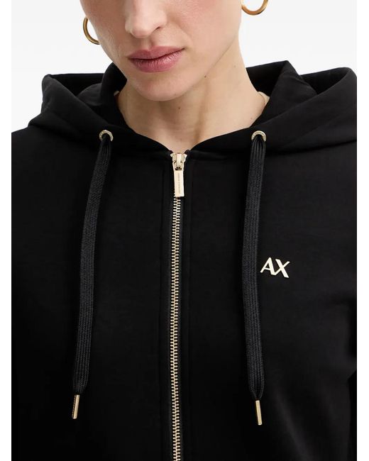 ARMANI EXCHANGE レディース ブラック ジップアップ パーカー 【公式通販】