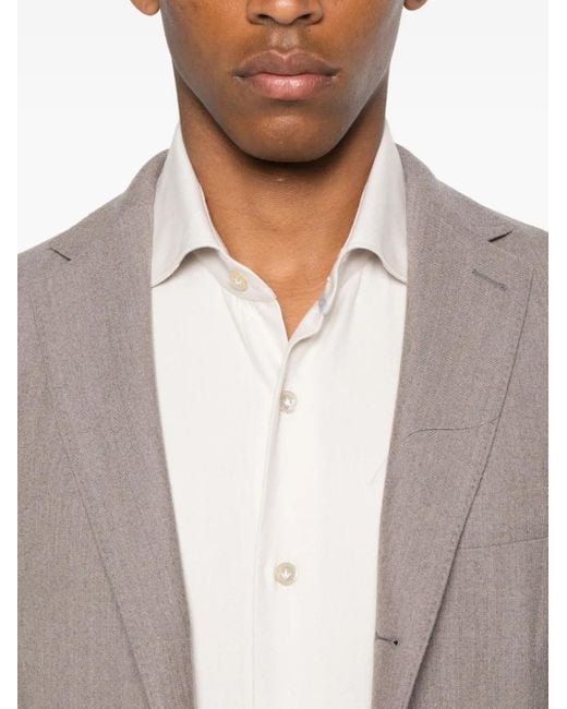 Camicia A Maniche Lunghe di Eleventy in White da Uomo